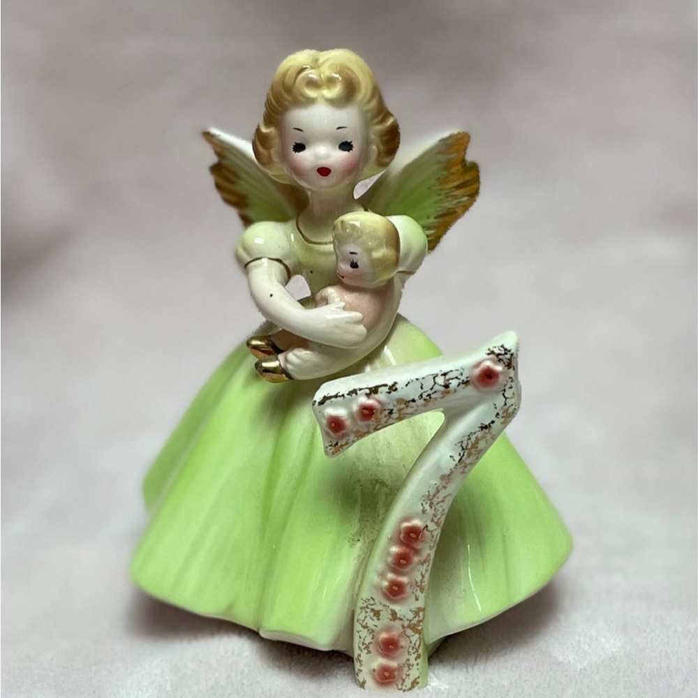 VINTAGE JOSEPH JOSEF ORIGINAL 7 The Seven Year 7th BIRTHDAY GIRL ANGEL FIGURINE